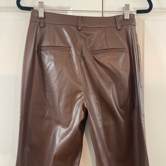 NWT Cami NYC Zenobia Vegan Leather Pant Brown Java Size 6 - Picture 15 of 15